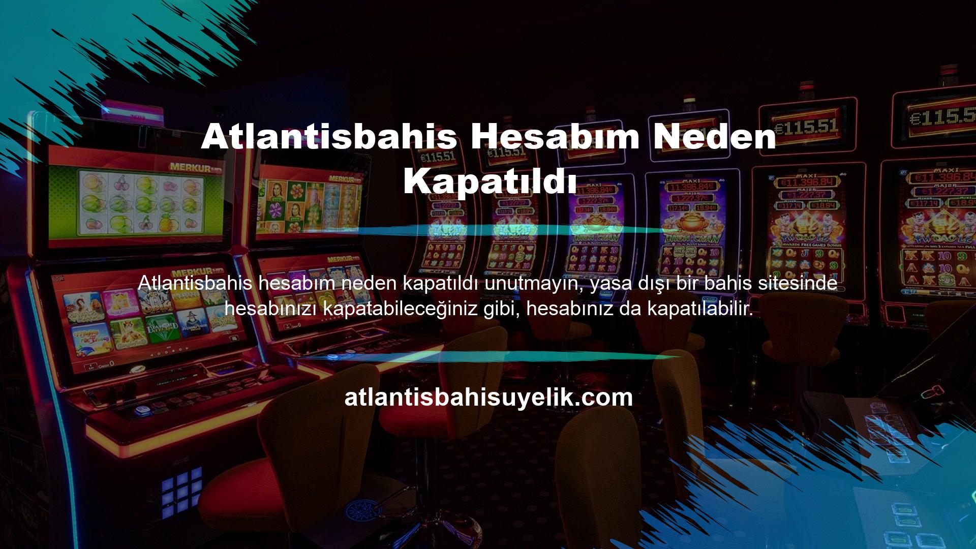 Atlantisbahis web sitesinin hesabınızı kapatma nedenleri şunlardır: Biliyorsunuz Atlantisbahis üyelik programında bazı bilgiler sunuyoruz